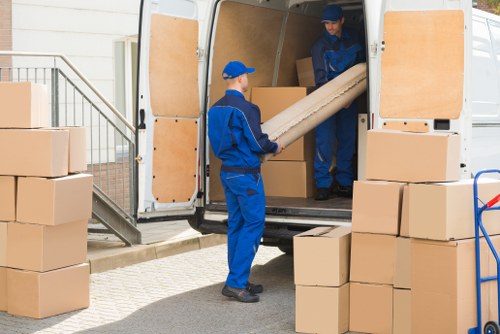 Removal team preparing for a local move in Foresthill