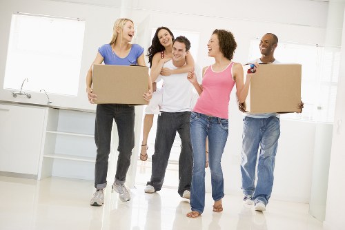 Planning office removals in Foresthill with packed boxes and workstations