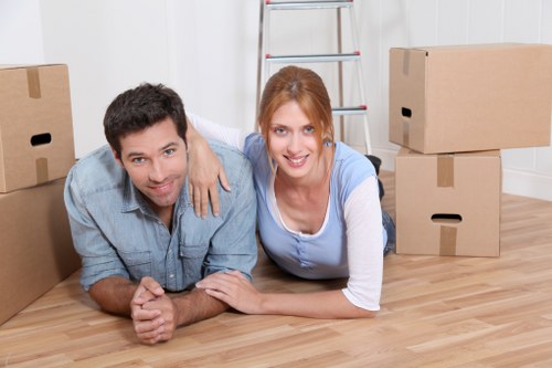 Family packing seasonal items for household storage in Foresthill