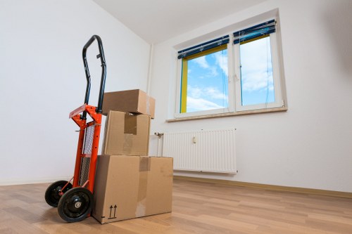 Secure boxes and furniture stored for a student move